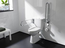 Унитаз напольный компакт Roca Access 67х38 с горизонтальным выпуском керамика белый A342236000