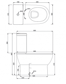Унитаз напольный компакт с крышкой Devit Fresh 38х69 см безободковый санфаянс белый 3110121