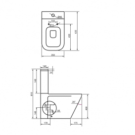 Унітаз підлоговий компакт з кришкою Devit Up 35х63.5 см безободковий кераміка білий 3010120