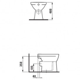 Унитаз напольный Laufen Pro горизонтальный выпуск без крышки белый H8219580000001