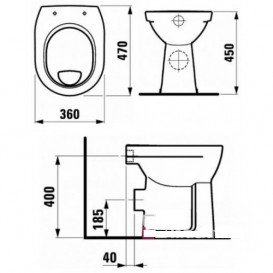 Унитаз напольный Laufen Pro керамика белый с покрытием LCC H8259554000001