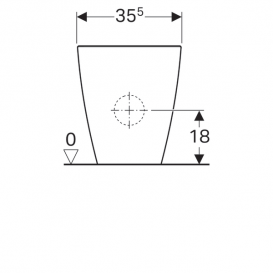 Унитаз напольный приставной Geberit iCon Square Rimfree воронкообразный закрытая форма санфарфор белый 200930000
