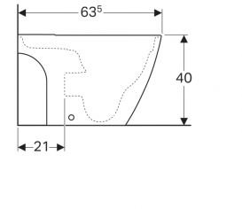 Унитаз напольный приставной Geberit iCon Square Rimfree воронкообразный закрытая форма санфарфор белый 200930000