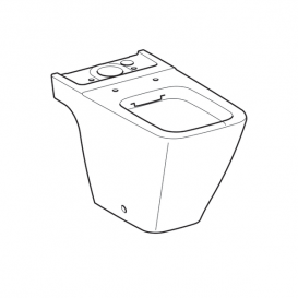 Унитаз напольный приставной Geberit iCon Square Rimfree воронкообразный закрытая форма санфарфор белый 200930000