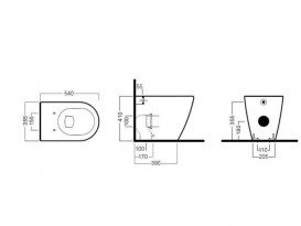 Унитаз напольный приставной Hatria Fusion 35.5х54 см песок A0YXVD26
