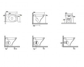 Унитаз напольный приставной Kerasan Aquatech овальный белый 371601