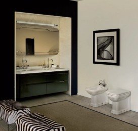 Унітаз підлоговий приставний Kerasan Waldorf прямокутний білий 411801