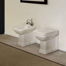 Унітаз підлоговий приставний Kerasan Waldorf прямокутний білий 411801