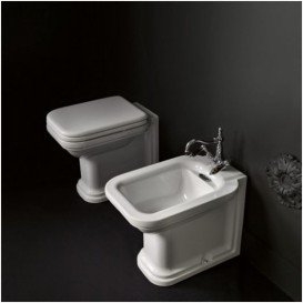 Унитаз напольный приставной Kerasan Waldorf прямоугольный черный 411804