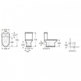 Унітаз підлоговий Roca America 39.5х70.5 см кераміка білий A342497000