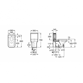 Чаша унитаза Roca Dama-N керамика белый A342788000