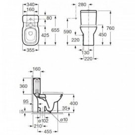 Унітаз підлоговий Roca Debba 35.5х65.5 см кераміка білий c бачком і сидінням Slim Soft Close A34S998000