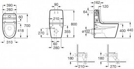 Унитаз напольный Roca Khroma 39х70 см керамика белый A342657000