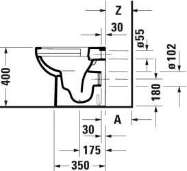 Унитаз напольный с крышкой Duravit DuraStyle Basic Rimless 37х48 см керамика белый 41840900A1