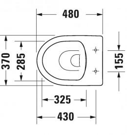 Унитаз напольный с крышкой Duravit DuraStyle Basic Rimless 37х48 см керамика белый 41840900A1
