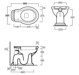 Унітаз підлоговий Simas Lante 38,5х58 см фаянс білий LA01