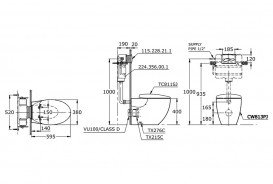 Унітаз підлоговий TOTO Le Muse без сидіння білий CW813PJ