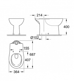 Унітаз підлоговий Grohe Bau Ceramic альпін-білий 39429000