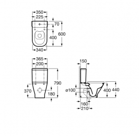 Унитаз напольный компакт Roca Gap + Бачком + Сиденье Slow Closing A34D738000