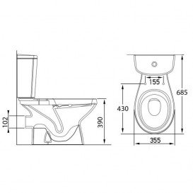 Унитаз напольный компакт Volle Maro + сиденье мягкое 13-52-334