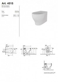 Унітаз підвісний Kerasan колекція K09 білий 4515 з кріпленням 7616 і кришкою Soft 3674