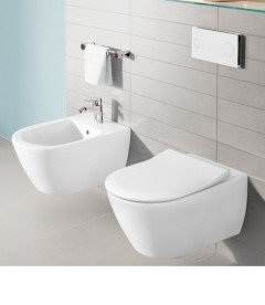 Унітаз підвісний Villeroy & Boch Subway 2.0 ViFresh з відкритим змивним краєм + Сидіння SoftClosing 5614A101 + 9M78S101