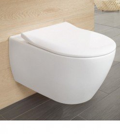 Унітаз підвісний Villeroy & Boch Subway 2.0 ViFresh з відкритим змивним краєм + Сидіння SoftClosing 5614A101 + 9M78S101