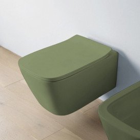 Унитаз подвесной ArtCeram A16 безободковый 36х52,5 см керамика зеленый шалфей ASV003 44;00