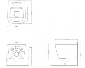 Унітаз підвісний ArtCeram A16 безободковий 36х45 см кераміка чорний матовий ASV005 17;00