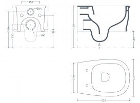 Унитаз подвесной ArtCeram Atelier безободковый 37,5х52,5 см керамика зеленый шалфей ATV001 44;00