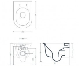 Унітаз підвісний ArtCeram Chic безободковий 38х53 см кераміка онікс CHV001 46;00