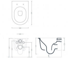 Унитаз подвесной ArtCeram Chic безободковый 38х53 см керамика terrazo chiaro CHV001 89;00