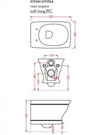 Унітаз підвісний ArtCeram Civitas 36х53,5 см кераміка шампань CIV001 02;00