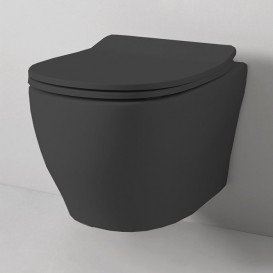 Підвісний унітаз ArtCeram Ten 4.0 безободковий 36х52 см кераміка чорний матовий TEV006 17;00