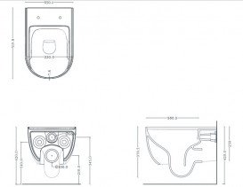Унітаз підвісний ArtCeram The One безободковий 35х52 см кераміка темно-синій THV001 36;00