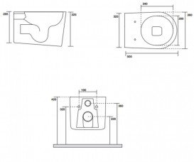 Унітаз підвісний Axa DP безободковий 36х50,5 см кераміка чорний матовий 8401007