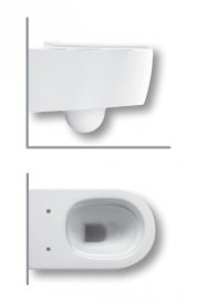 Унитаз подвесной безободковый Hatria Fusion 35.5х54 см с функцией биде белый VBY1CC01