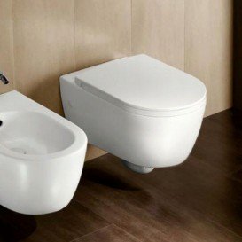 Унитаз подвесной безободковый Hatria Fusion 35.5х54 см с функцией биде белый VBY1CC01