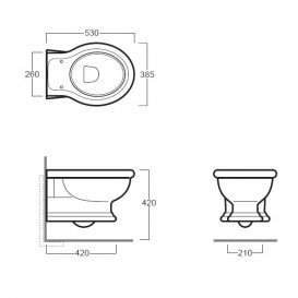 Унітаз підвісний безободковий Simas Lante 38.5х53 см санфаянс білий LA18