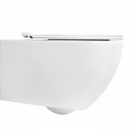 Унітаз підвісний безободковий Simas Vignoni 36,5х56 см санфаянс білий з кришкою і кріпленням VI 18 / F 85 + VI 004