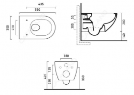 Унітаз підвісний безободковий Catalano SFERA 35х54 см білий матовий 1VSF54RBM