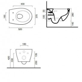 Унитаз подвесной Catalano Italy Newflush 37х52 см керамика белый матовый 1VS52RITBM