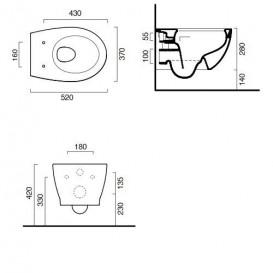 Унитаз подвесной Catalano Italy Newflush 37х52 см керамика белый матовый 1VS52RITBM