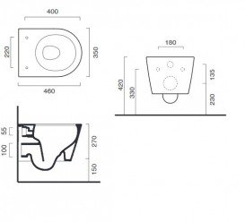 Унітаз підвесної Catalano New Zero NewFlush кераміка глянцевий білий 1VSZ46R00