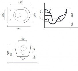 Унітаз підвісний Catalano Sfera безободковий 35х50 см кераміка білий 1VSS50R00 + Сидіння slow closing 5ZECOF00