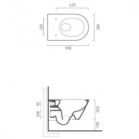 Унітаз підвісний Catalano Zero безободковий 35х55 см білий матовий 1VS55NRBM
