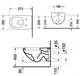 Унітаз підвісний Duravit Architec 36,5х57,5 см кераміка білий 2546090064