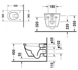 Унітаз підвісний Duravit Darling New 36,5х54 см кераміка білий 2545090000