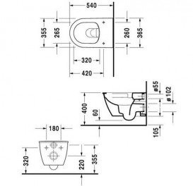 Унітаз підвісний Duravit Darling New Rimless 36,5х54 см кераміка білий 2557090000