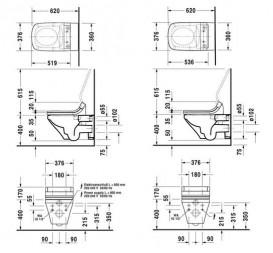 Унитаз подвесной Duravit DuraStyle Rimless 37,6х62 см керамика белый 2542590000